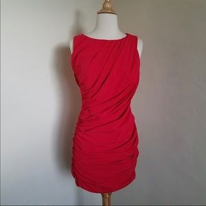 RACHEL ROY red ruched dress